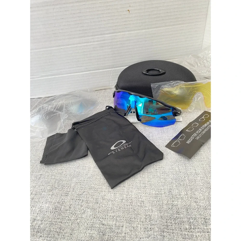 Oakley Radar EV Path Sunglasses Mens One Size Black Prizm Polarized Blue Shield
